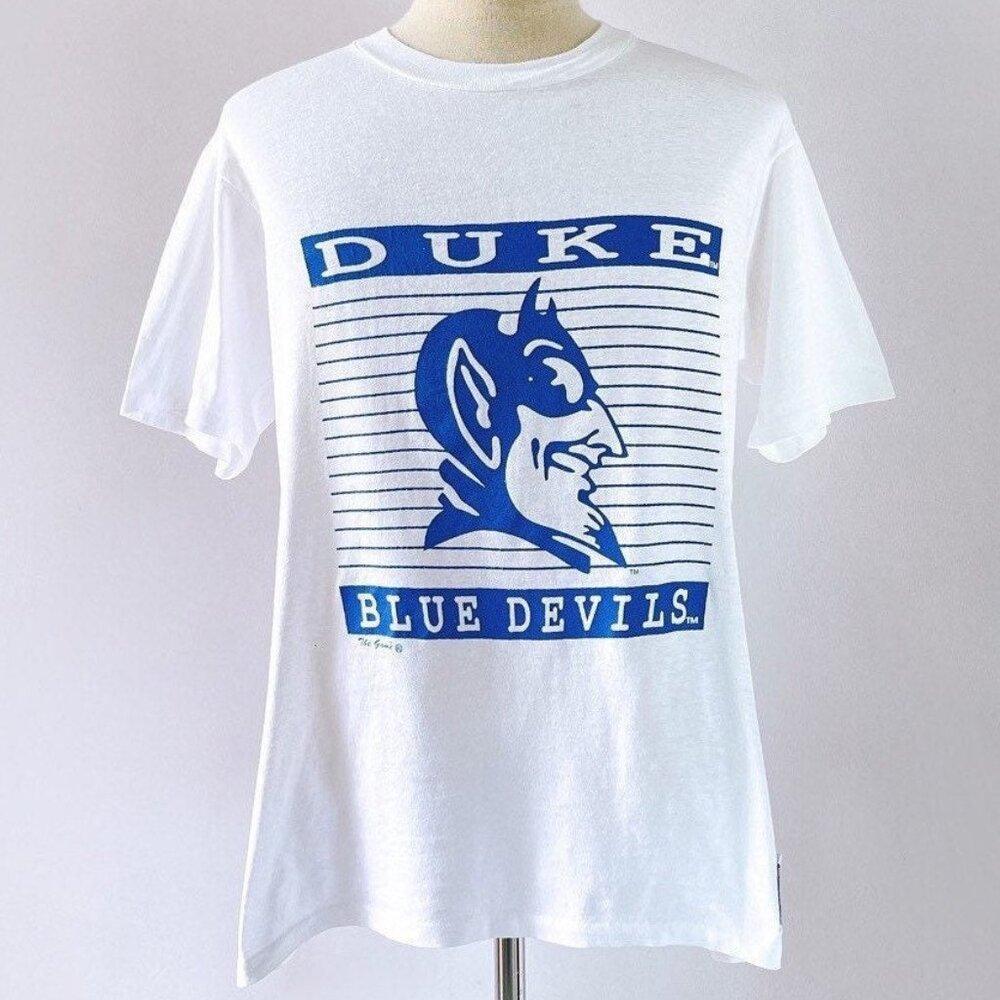 90S Duke University Blue Devils Shirt Retro Tee White H678